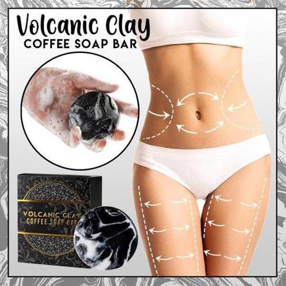 Barra de jabón para eliminar la celulitis con ceniza volcánica de café