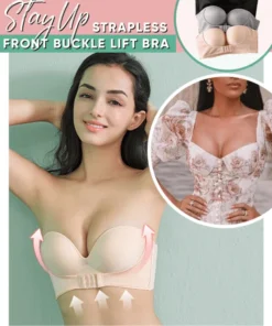 Sujetador con realce y hebilla delantera sin tirantes StayUp