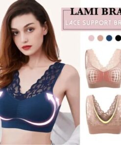 LAMI BRA – Sujetador de encaje transpirable súper elástico Push Up Comfort