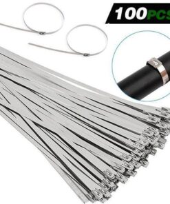 100 bridas de metal para cables de bloqueo multiusos.