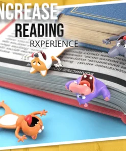 Marcador de libro atascado con animales divertidos en 3D