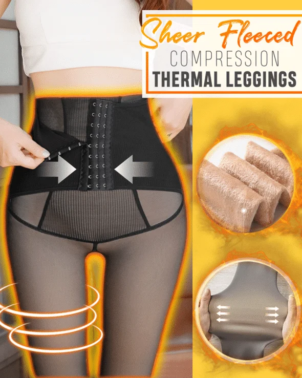 Leggings térmicos de compresión con forro polar transparente