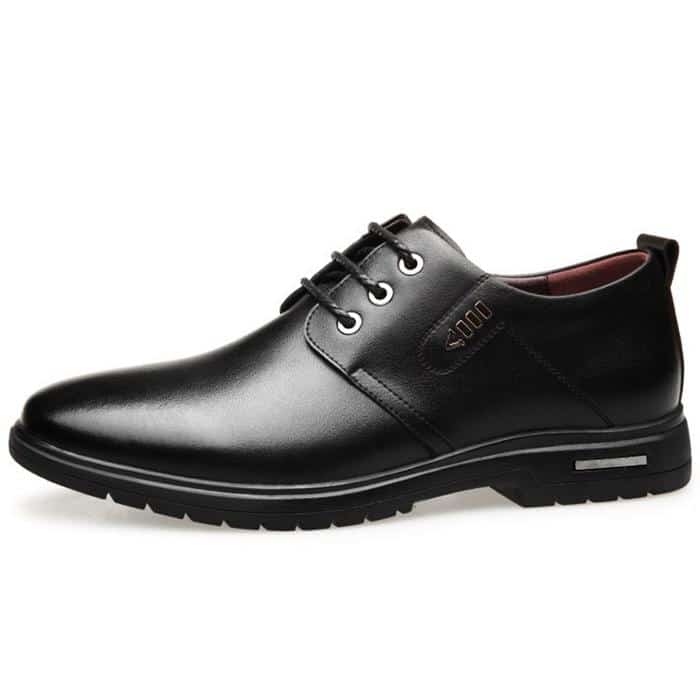 Zapatos formales cómodos de negocios antideslizantes de cuero de microfibra para hombres - Image 4