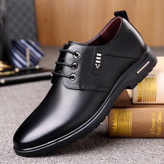 Zapatos formales cómodos de negocios antideslizantes de cuero de microfibra para hombres - Image 6