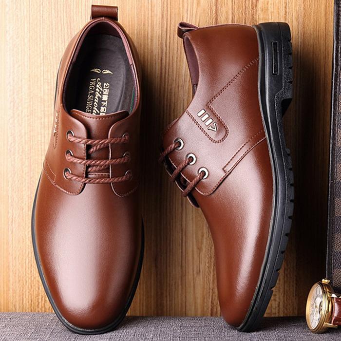 Zapatos formales cómodos de negocios antideslizantes de cuero de microfibra para hombres - Image 7