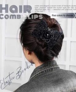 Pinzas elásticas para peineta con cuentas (color aleatorio)