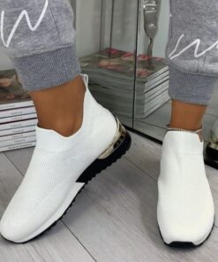 Zapatos planos sin cordones elásticos elegantes