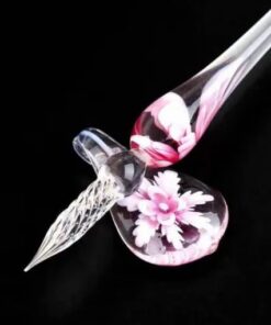 Juego de bolígrafos de caligrafía de vidrio con tinta y soporte para bolígrafos