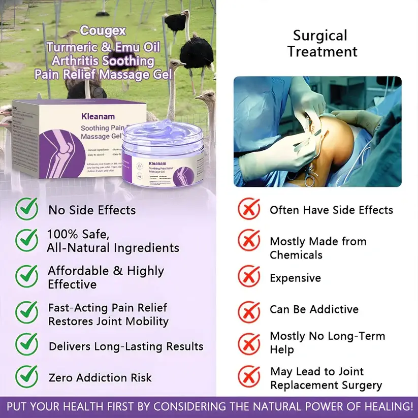 Gel para el dolor con aceite de curcumina y emú Kleanam™ - Image 3
