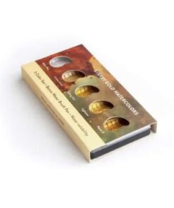 Juego de 5 acuarelas de oro estrellado