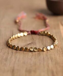 Pulsera de cuentas de cobre tibetano